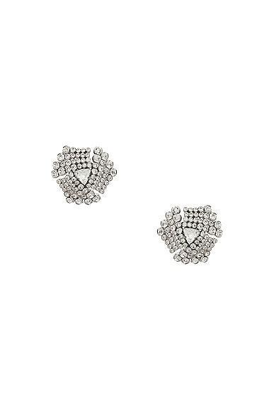 Alessandra Rich Crystal Earrings Metallic Silver.. Product Image