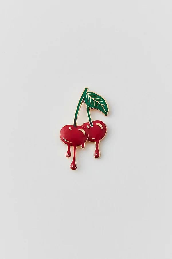 Dripping Cherry Enameled Pin Womens at Urban Outfitters Product Image