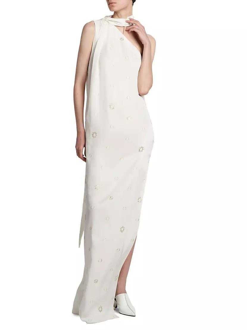 Embroidered One-Shoulder Maxi Dress Product Image