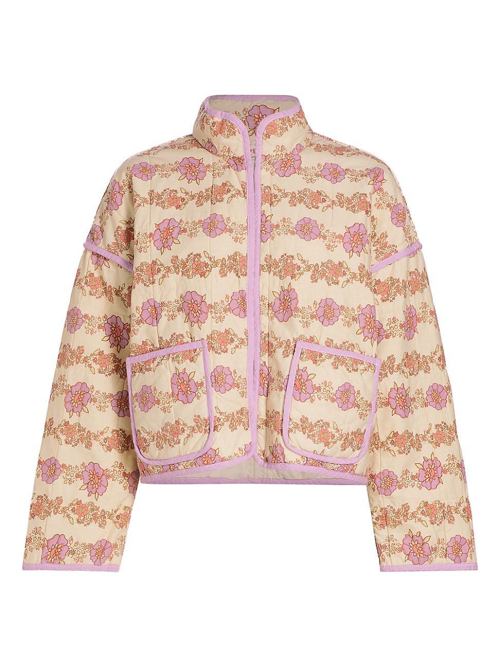 Free People Chloe Quilted Floral Jacket Product Image