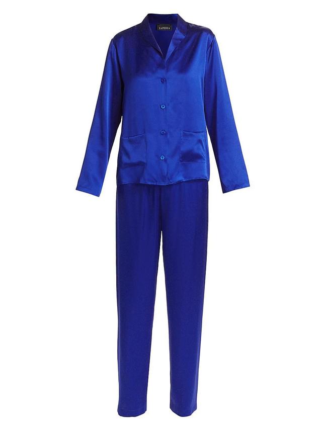 Womens Silk Shirt & Pants Pajama Set Product Image