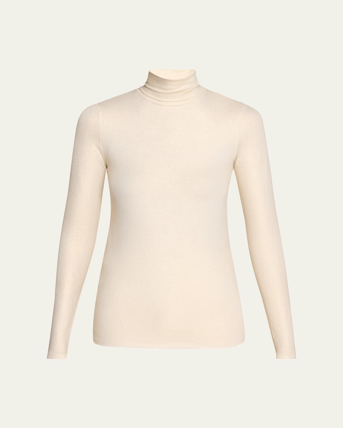 Womens Soft Touch Metallic Turtleneck Product Image