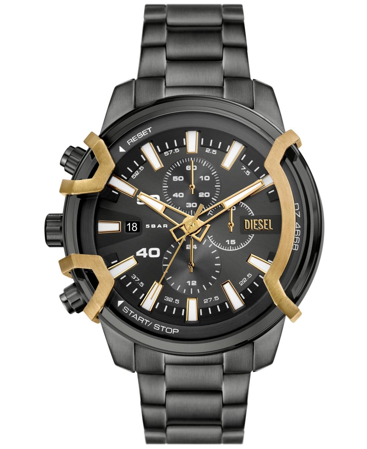 Diesel Mens Griffed Quartz Chronograph Gunmetal Stainless Steel 48mm - Gunmetal Product Image