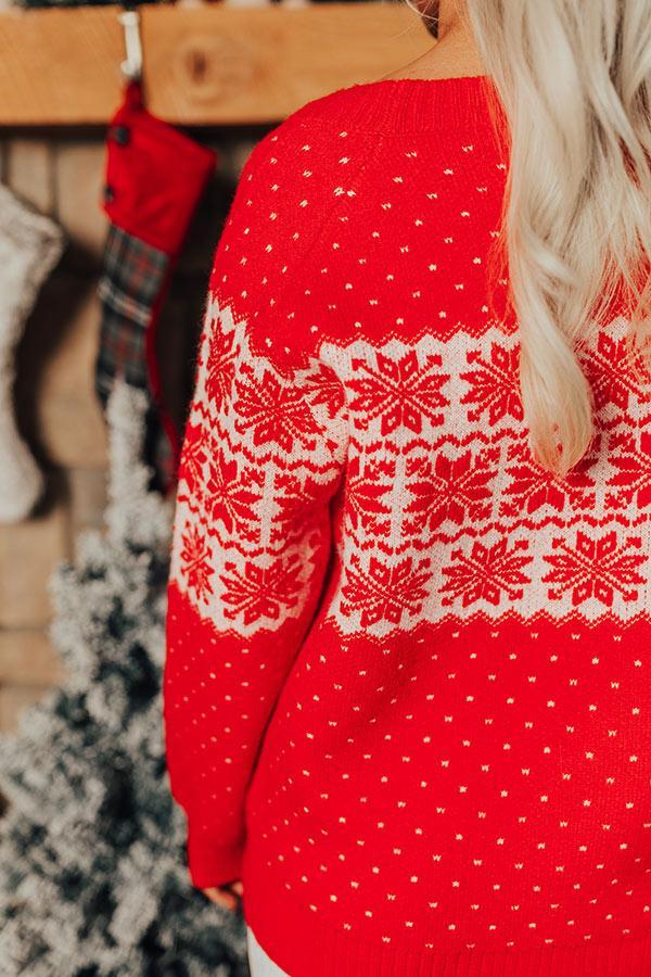 First Snow Feels Knit Sweater in Red Product Image