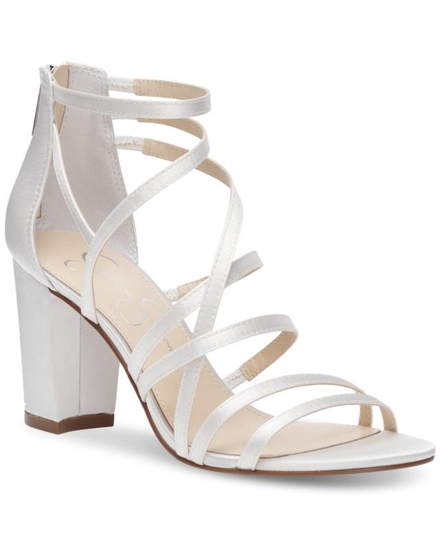 Jessica Simpson Womens Stassey Bridal Strappy Block-Heel Sandals Product Image