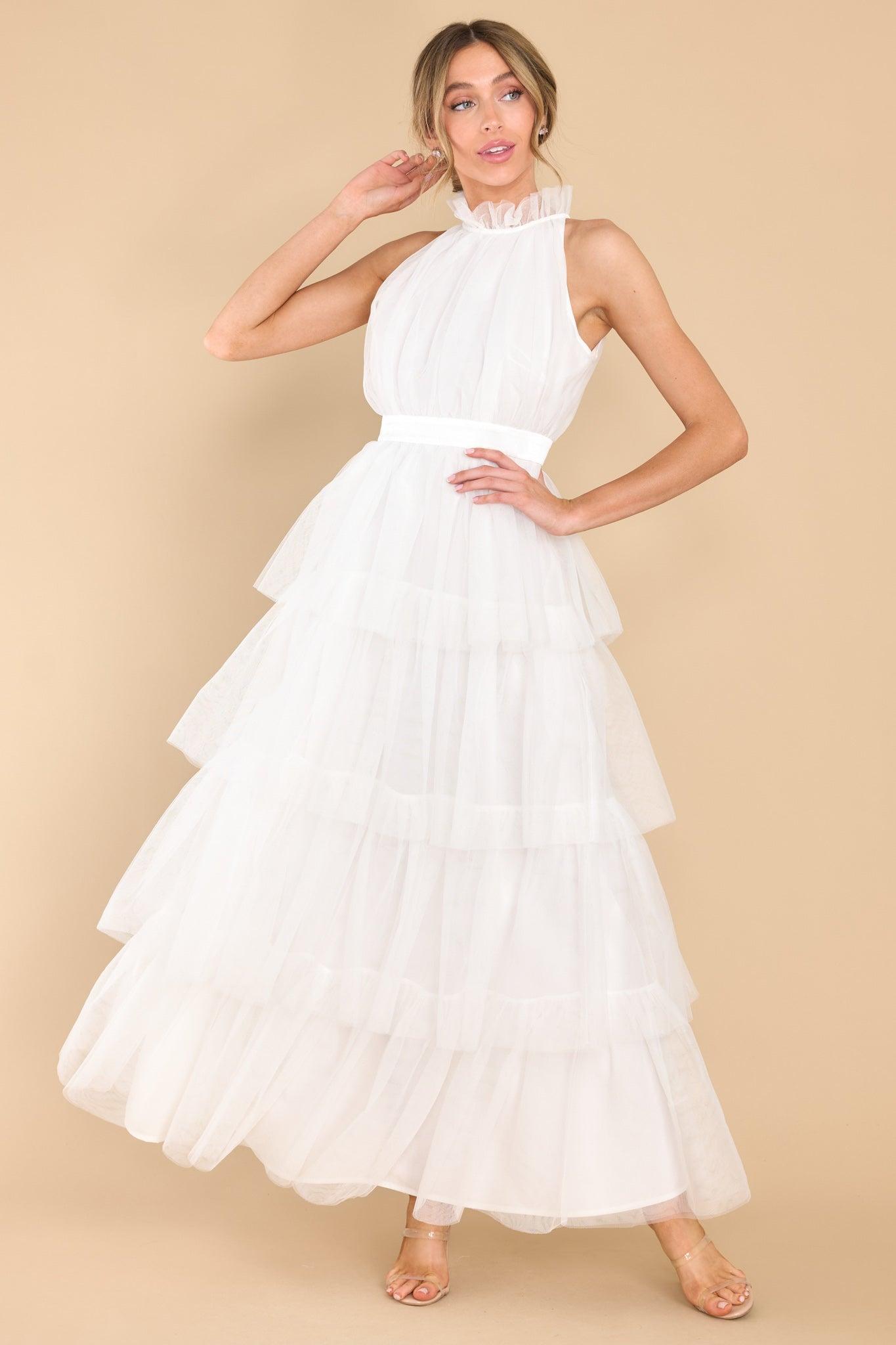 Aura Shock And Awe White Maxi Dress Product Image