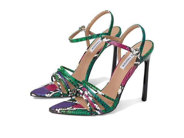 Steve Madden Wendy Snake Embossed Multi Color Ankle Strap Dress Sandals Product Image