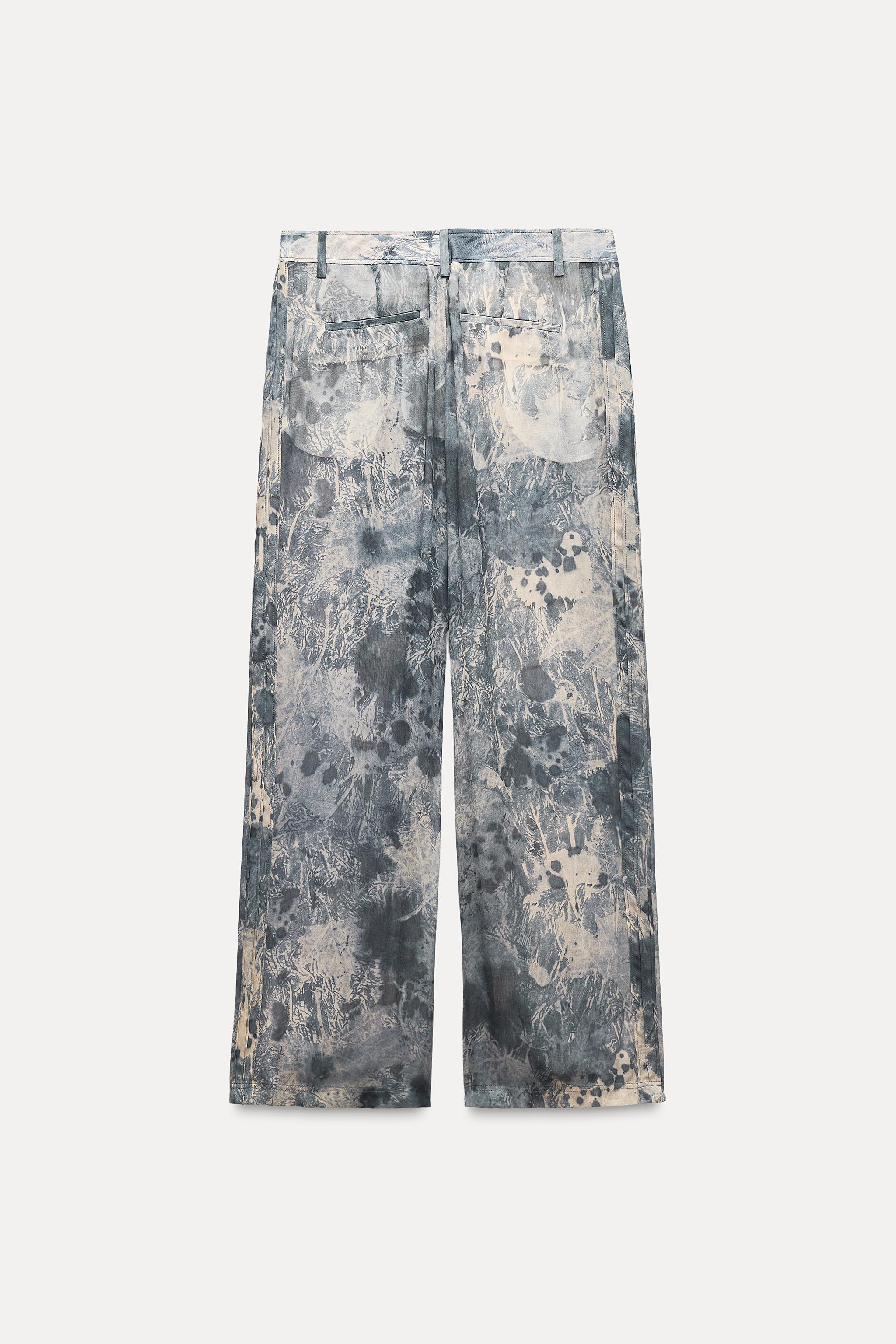 PRINTED STRAIGHT LEG PANTS ZW COLLECTION Product Image