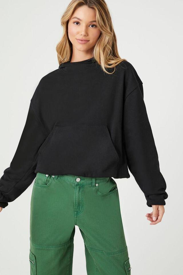 French Terry Drop-Sleeve Hoodie | Forever 21 Product Image