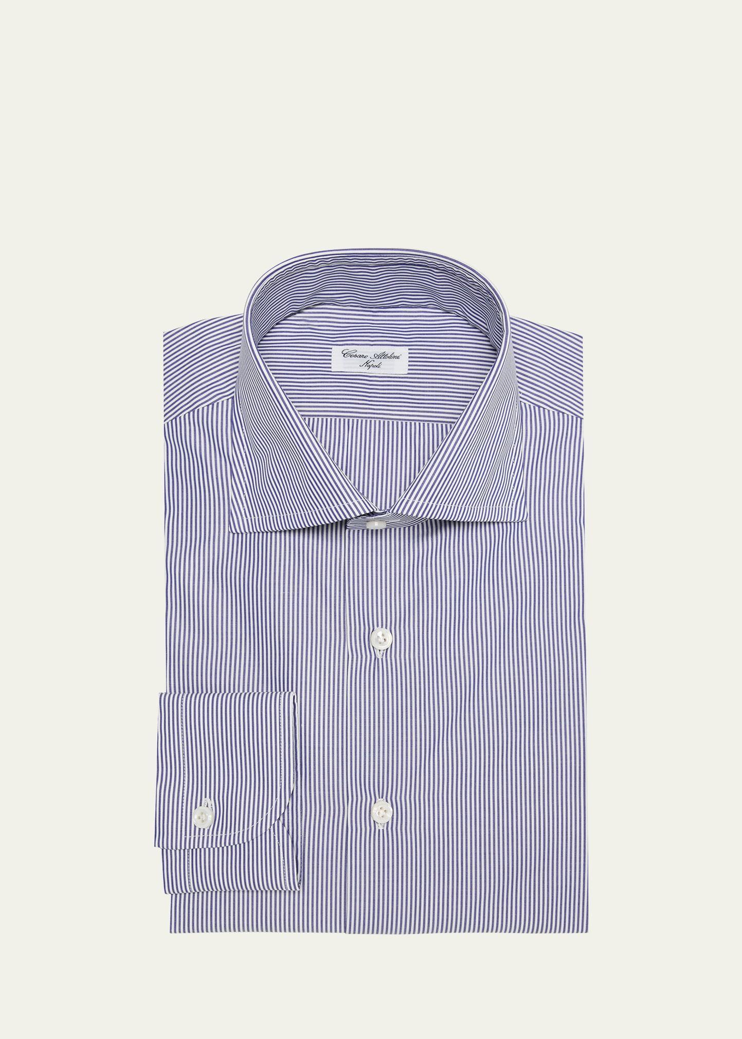 Mens Cotton Candy Stripe-Print Dress Shirt Product Image