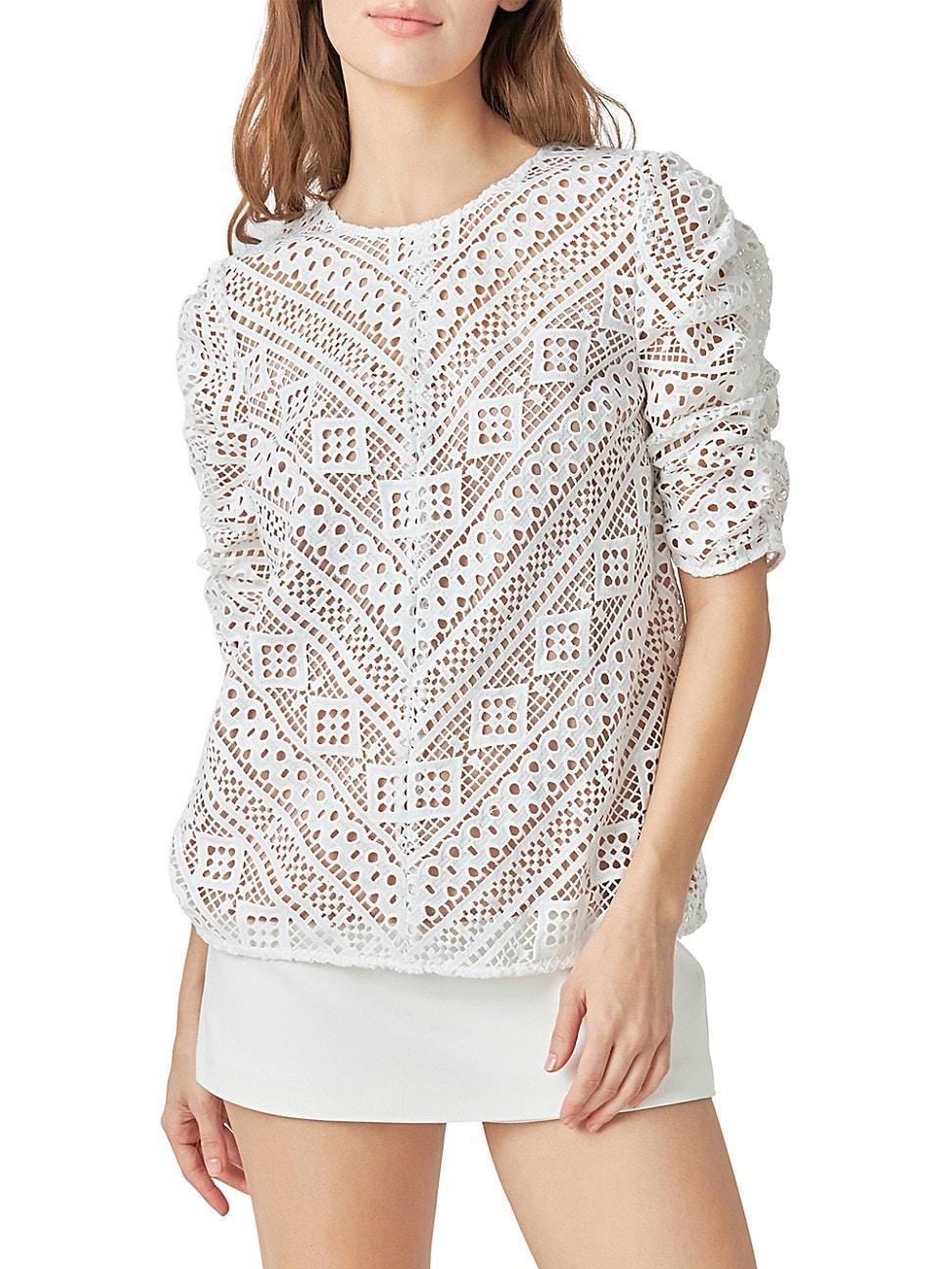 endless rose Womens Lace Stripe Top product image