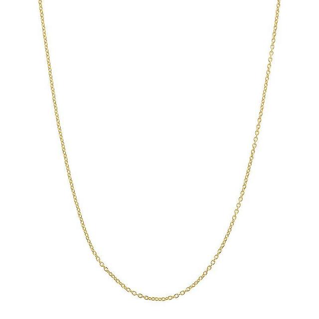 14k Gold-Plated Silver Adjustable Cable Chain Necklace - 22 in., Womens, Size: 22, Yellow Product Image