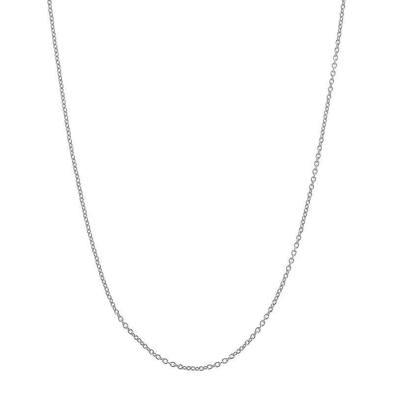 Sterling Silver Cable Chain Necklace, Womens, Size: 22, Grey Product Image