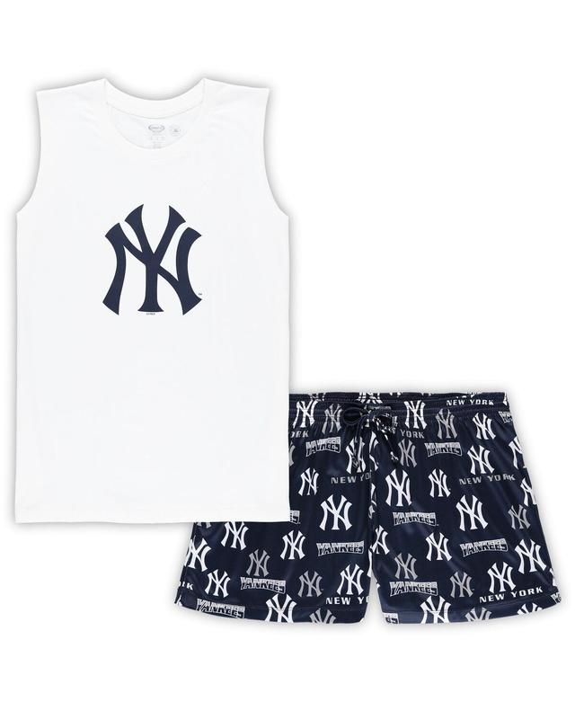 Womens Concepts Sport /Navy New York Yankees Plus Size Tank Top & Shorts Sleep Set Product Image