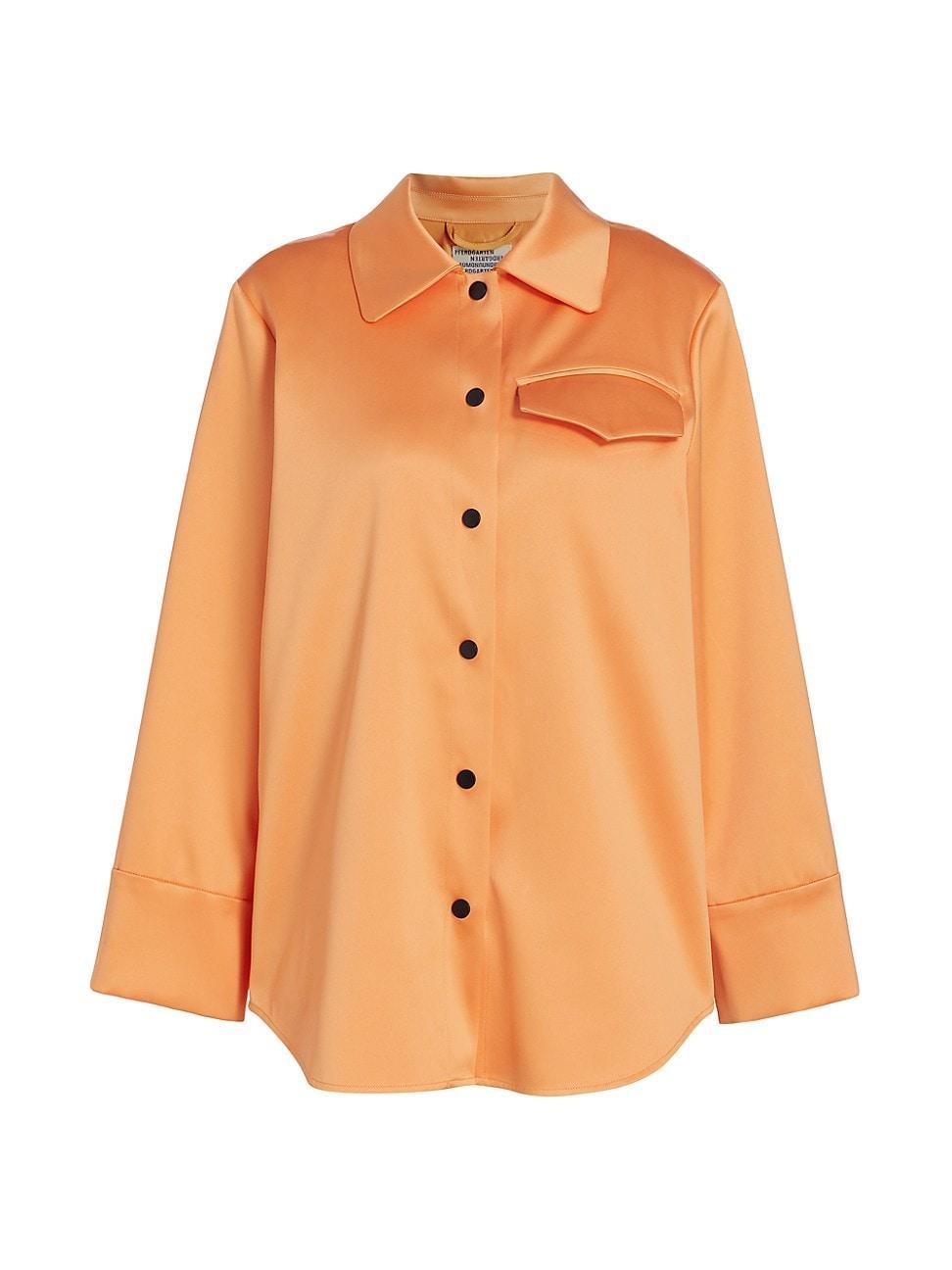 Womens Beryl Satin Button-Up Shirt Product Image