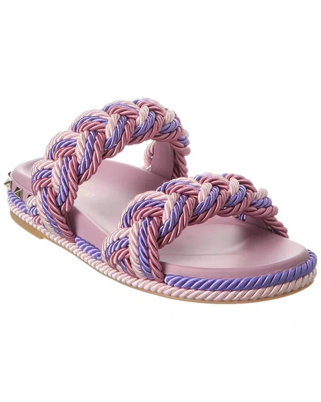 VALENTINO GARAVANI Valentino Rockstud Rope Slide In Pink Product Image