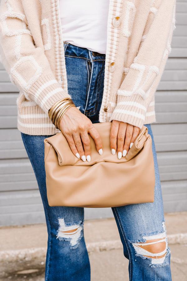 Show You Around Faux Leather Crossbody In Warm Taupe Product Image