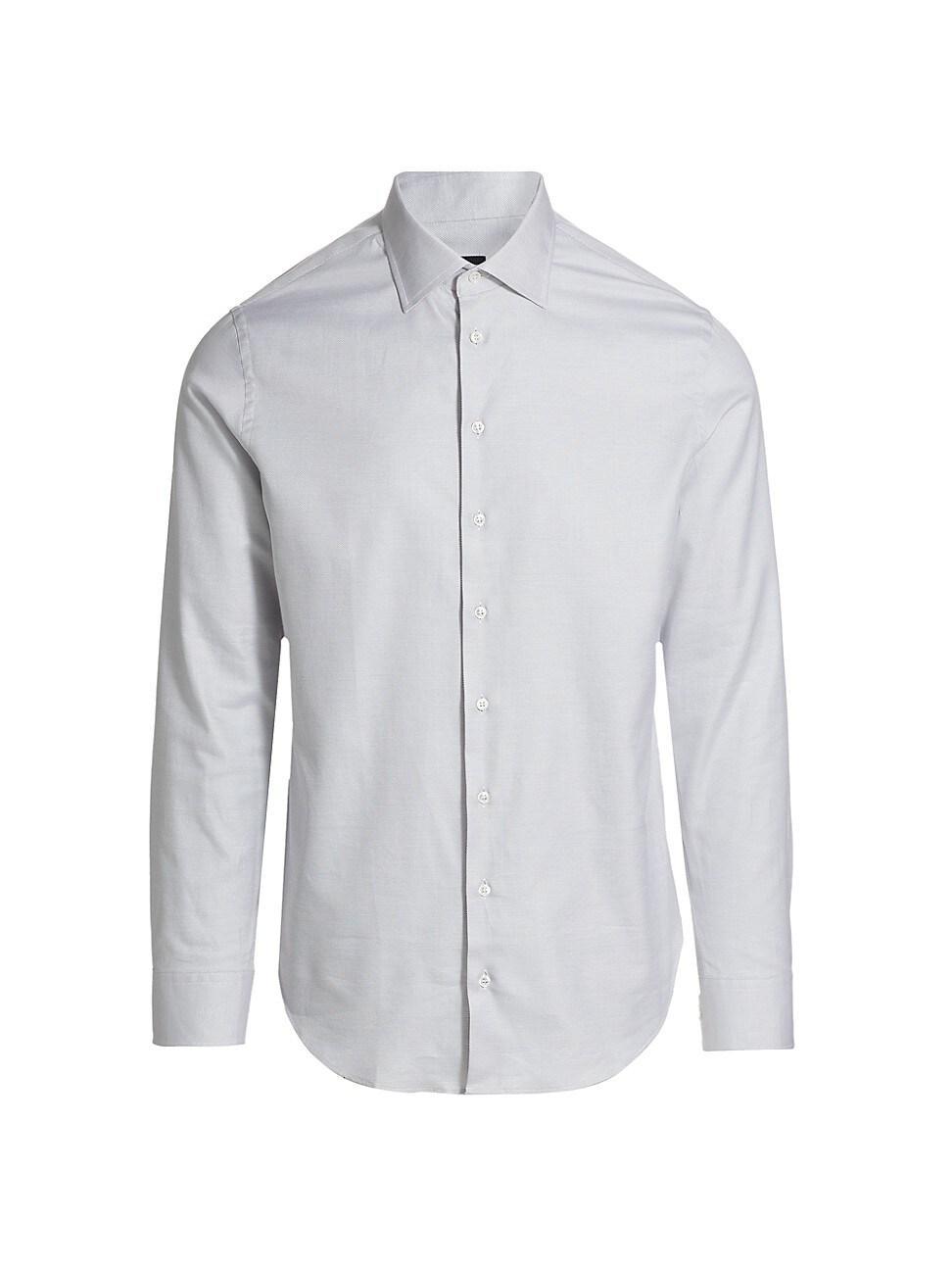 Mens Textured Dot Cotton Shirt Product Image