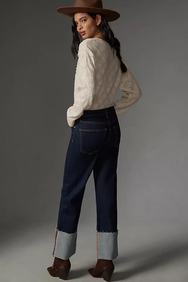 The Scotty Cuffed High-Rise Straight-Leg Jeans by Pilcro Product Image