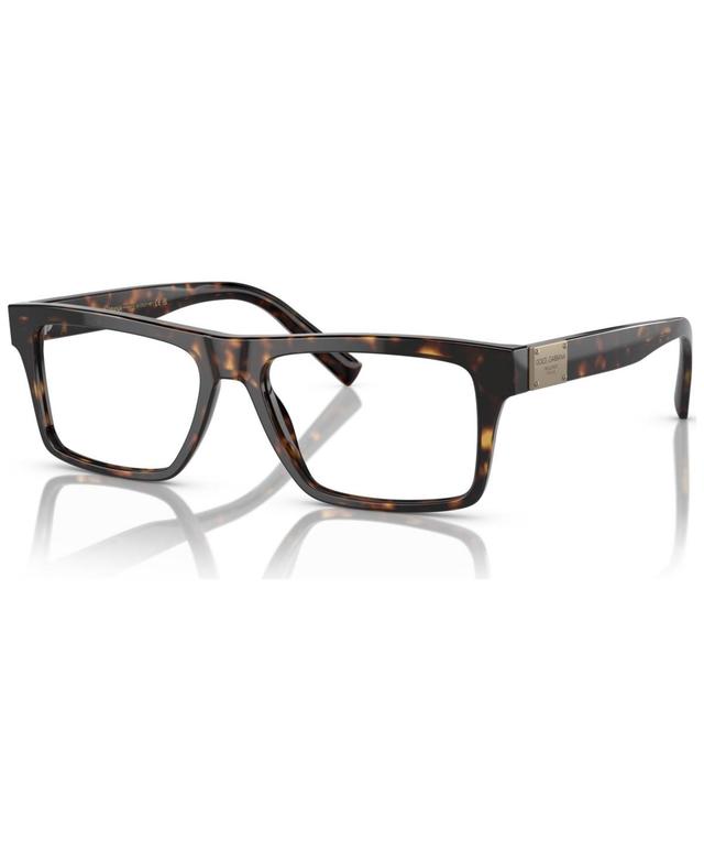 Dolce&Gabbana Mens Rectangle Eyeglasses, DG3368 52 - Black Product Image