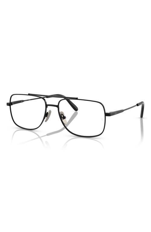 RAY BAN Ray-ban William Titanium 56mm Square Optical Glasses In Black Product Image