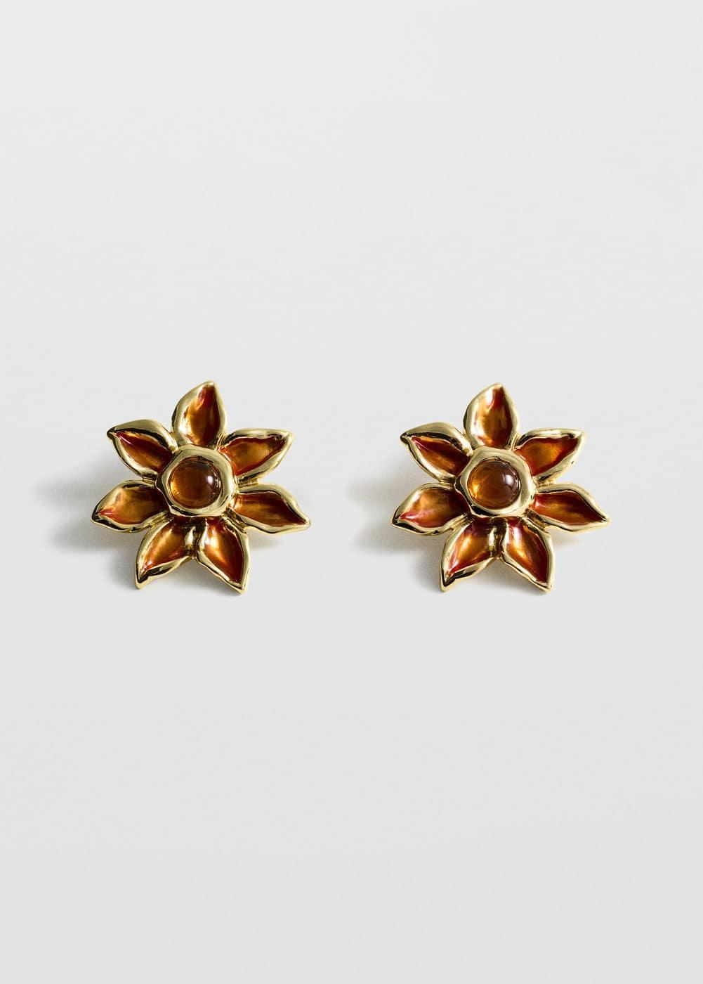 MANGO - Maxi flower earrings - One size - Women Product Image