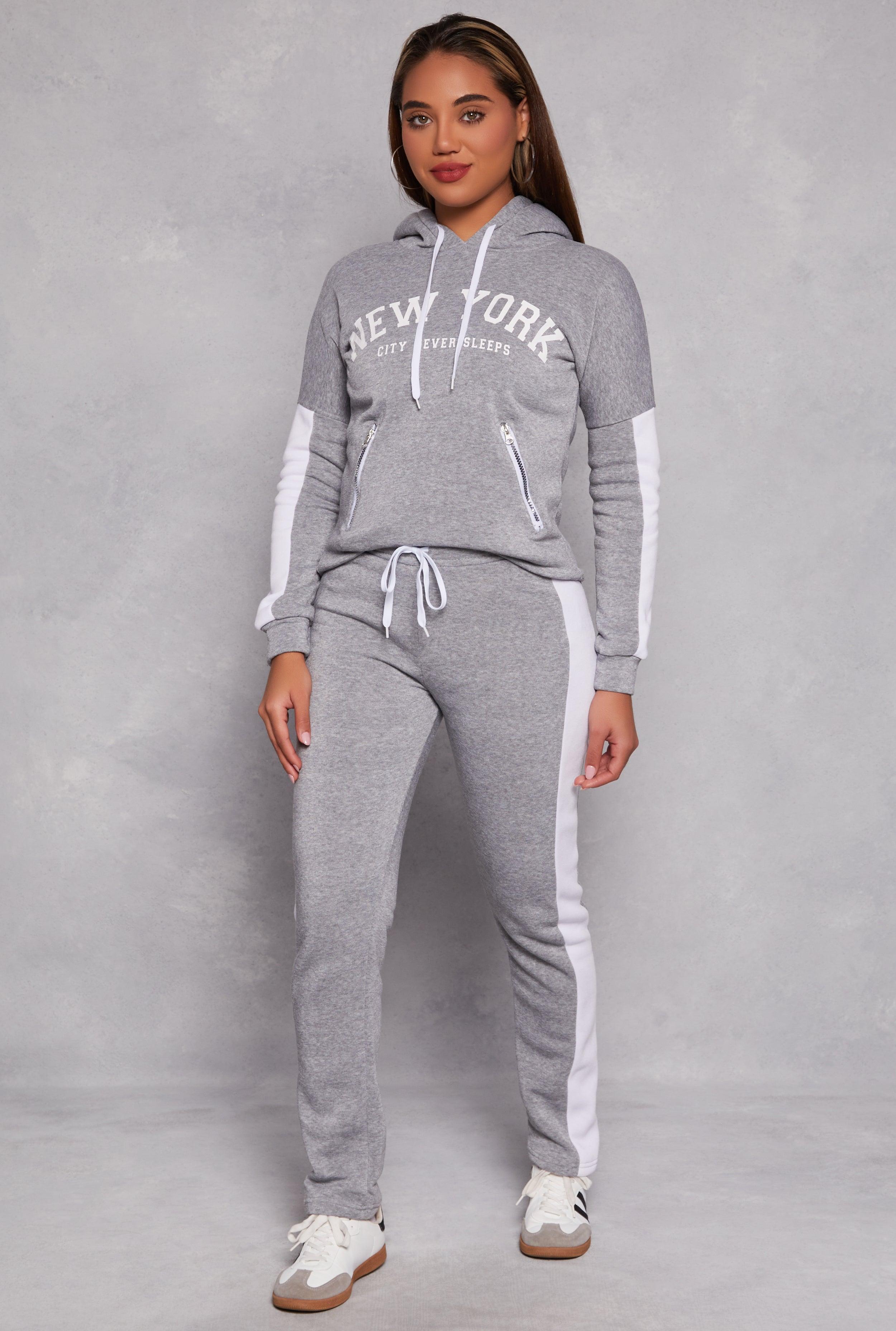 Womens Fleece Drawstring Side Stripe Joggers product image