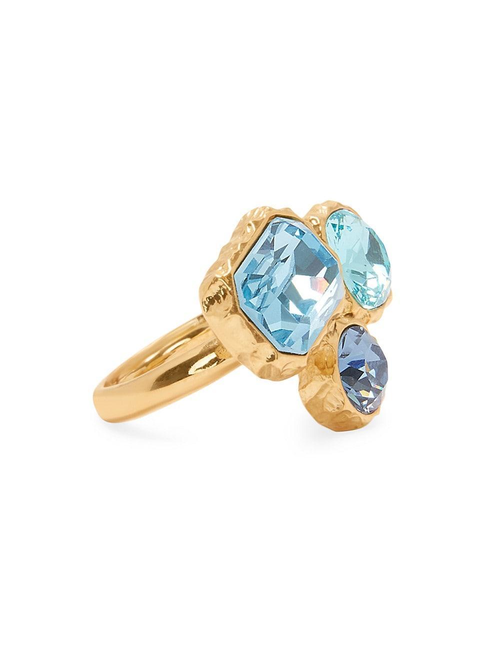 Womens Goldtone & Glass Crystal Cocktail Ring Product Image