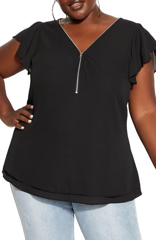 City Chic Fling Half Zip Top Product Image