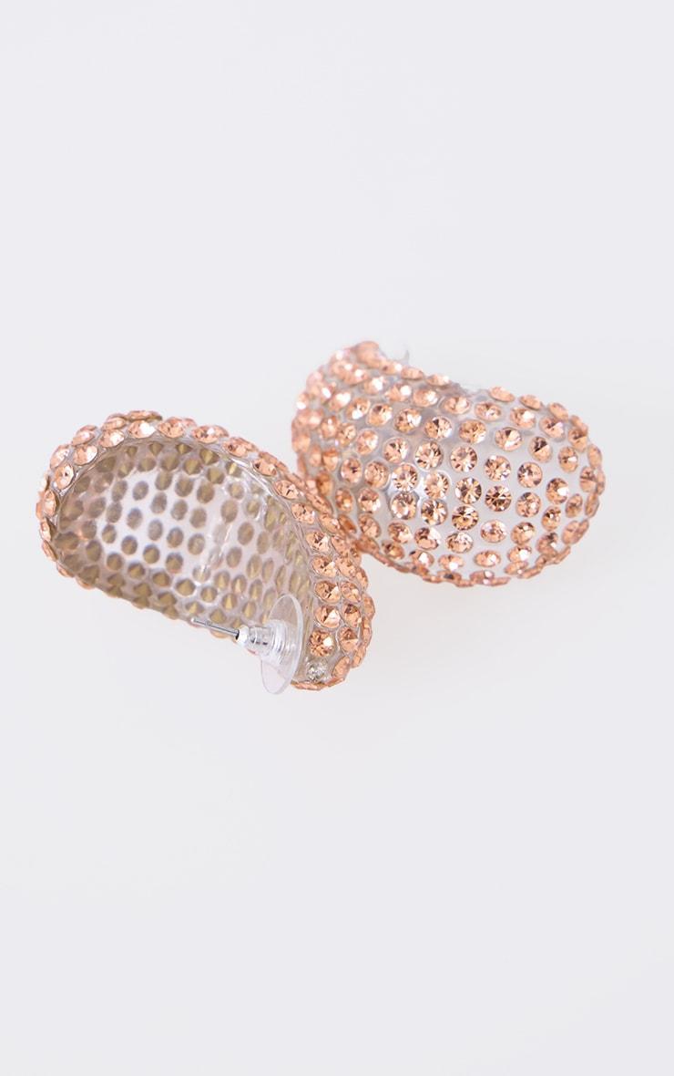 Gold Clear Diamante Teardrop Stud Earrings Product Image