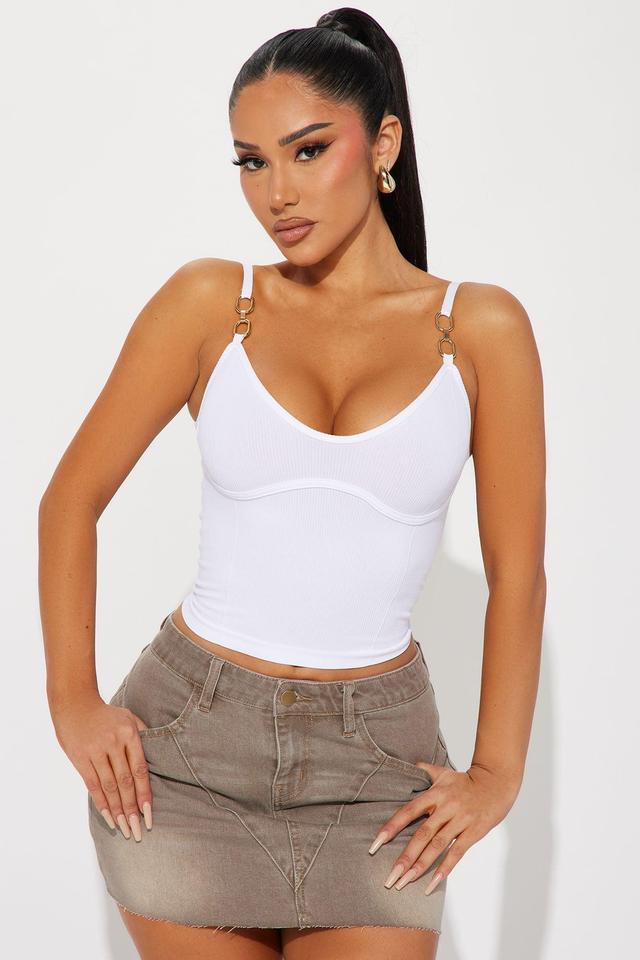 More Than You Can Handle Chain Top - White Product Image