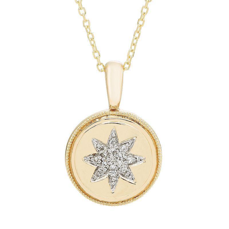 Its Personal 14k Gold Diamond Accent Starburst Pendant Necklace, Womens White Product Image