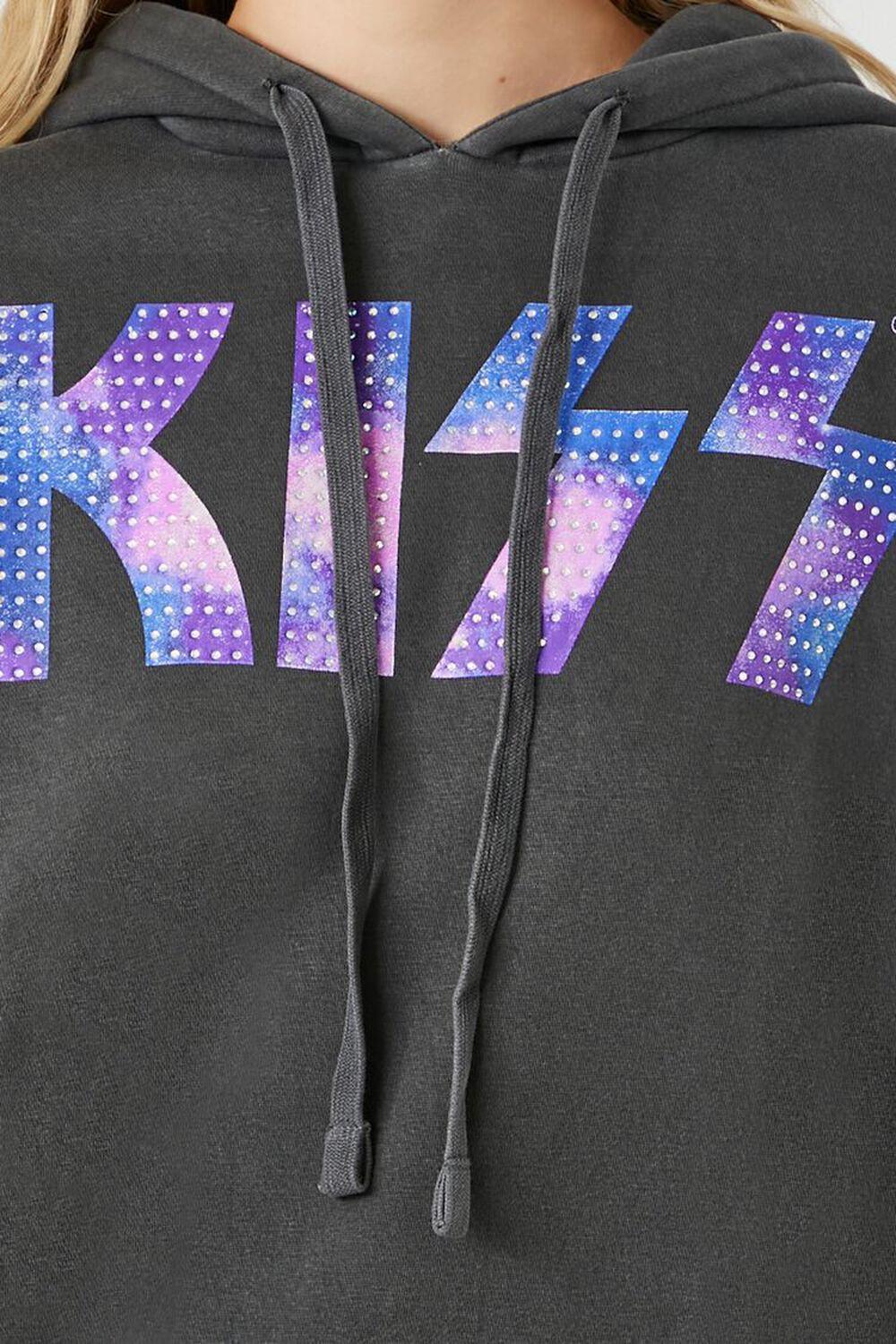 Rhinestone KISS Fleece Graphic Hoodie | Forever 21 Product Image