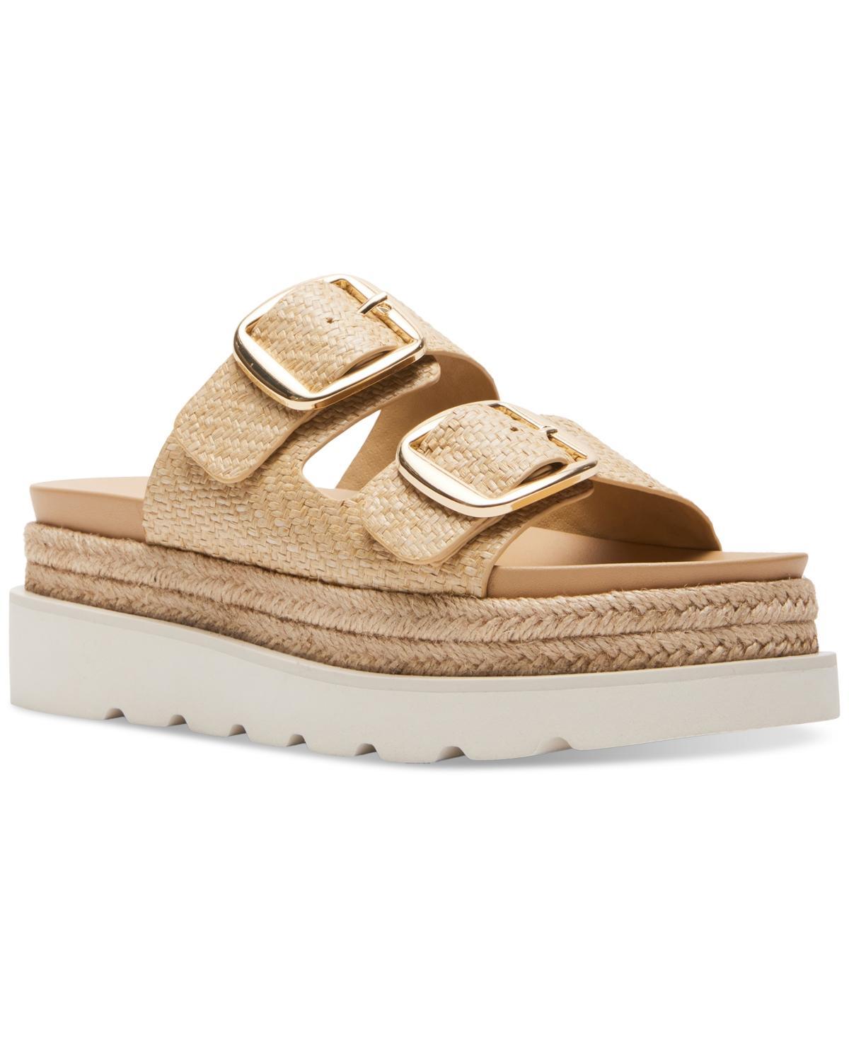 Madden Girl Mythiccal Slip-On Buckled Banded Platform Raffia Sandals Product Image