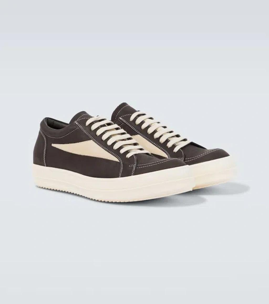 RICK OWENS Leather Low-top Sneakers In 7811 Drkdust/milk/milk Product Image