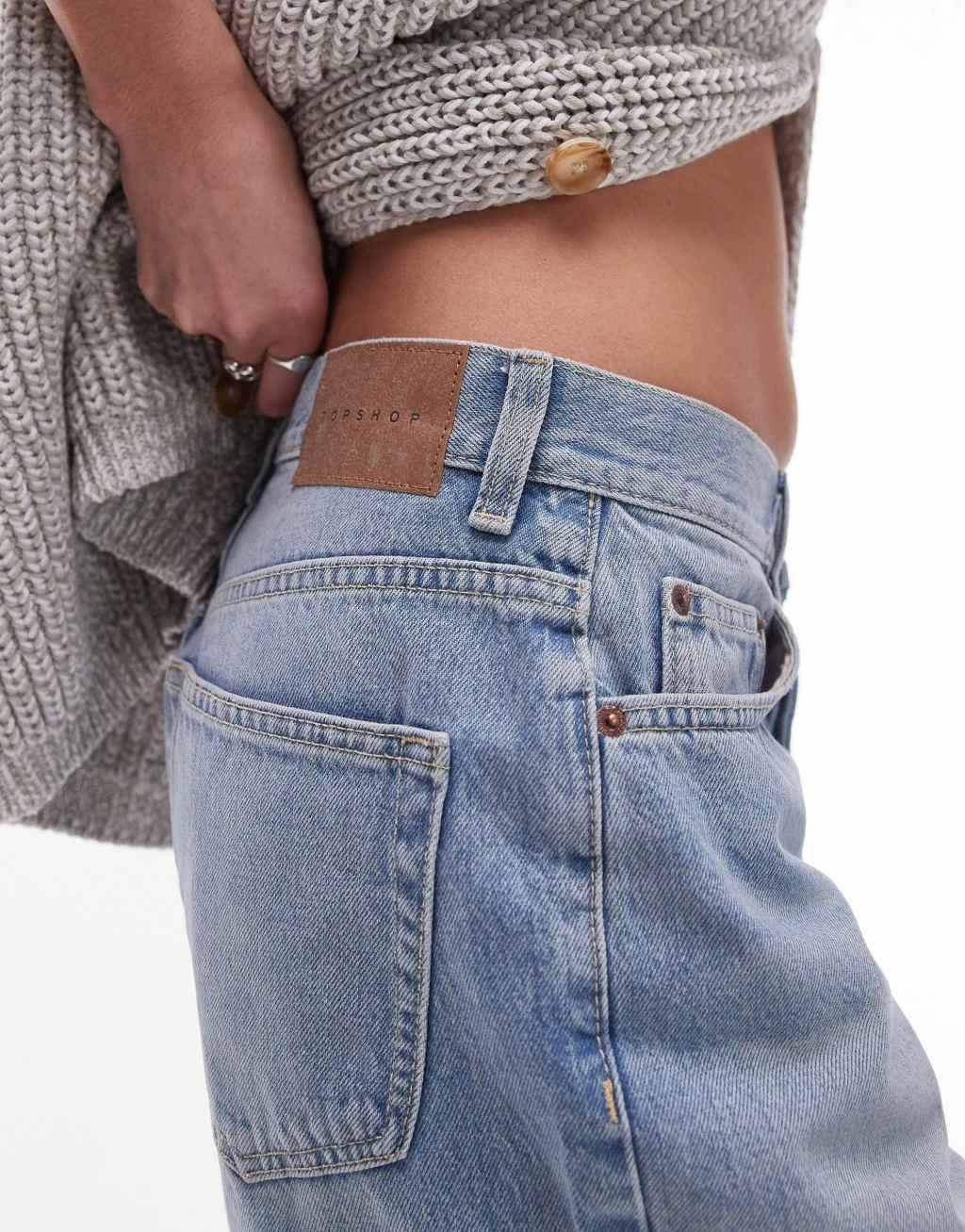 Topshop denim shorts in authentic blue Product Image