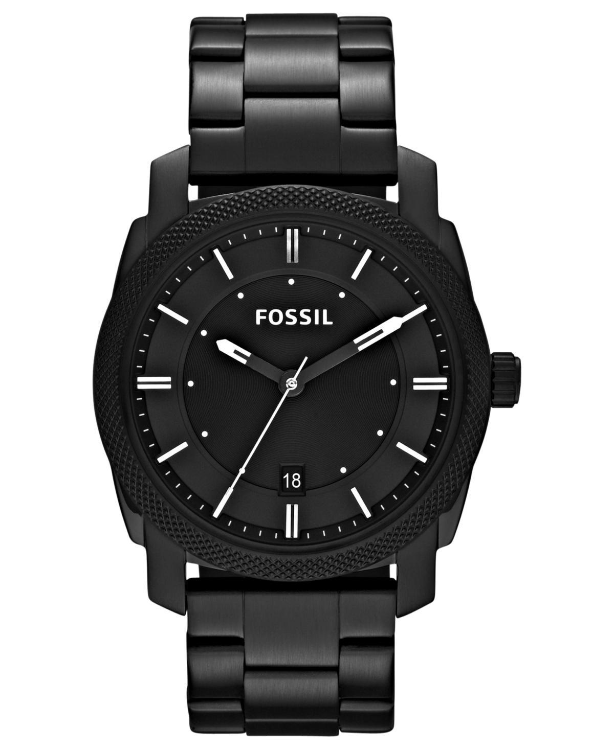 Fossil Mens Machine Black Tone Stainless Steel Bracelet Watch 42mm Product Image