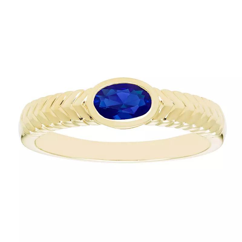 Boston Bay Diamonds 14k Gold Over Silver Lab-Grown Gemstone Ring, Womens Cr Blue Blue Product Image