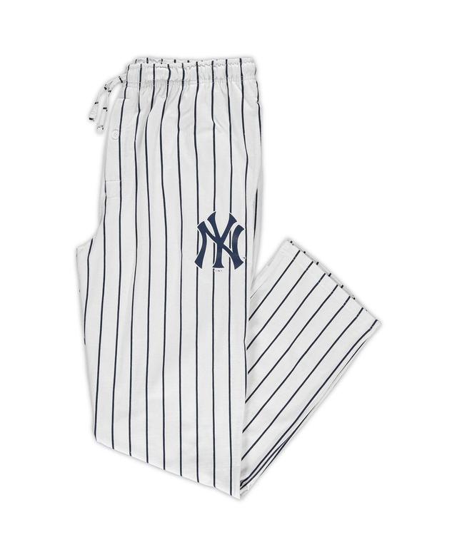 Mens White New York Yankees Big and Tall Pinstripe Sleep Pants - White Product Image