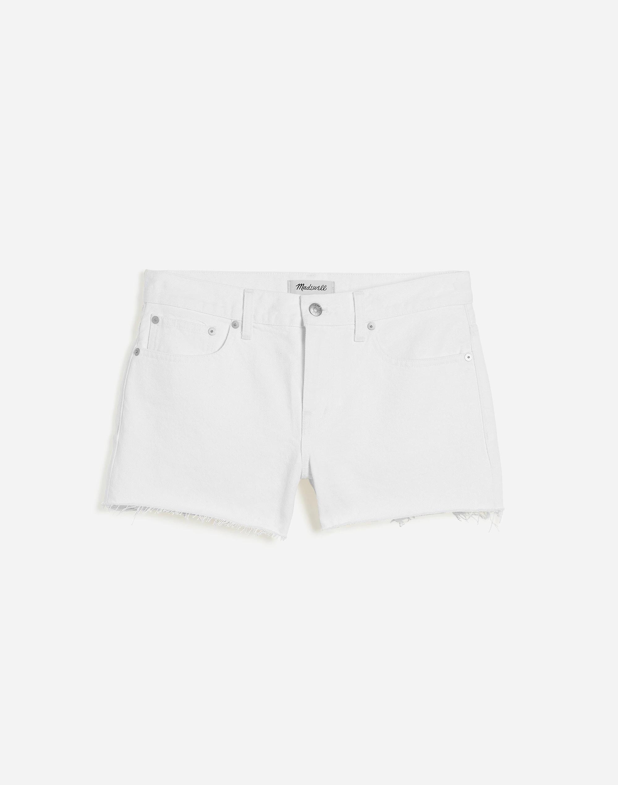 Low-Rise Boyfriend Shorts in Tile White Product Image