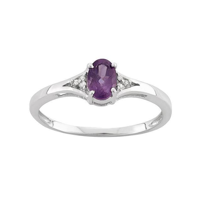 Jewelexcess Amethyst & Diamond Accent Sterling Silver Ring, Womens Purple Product Image