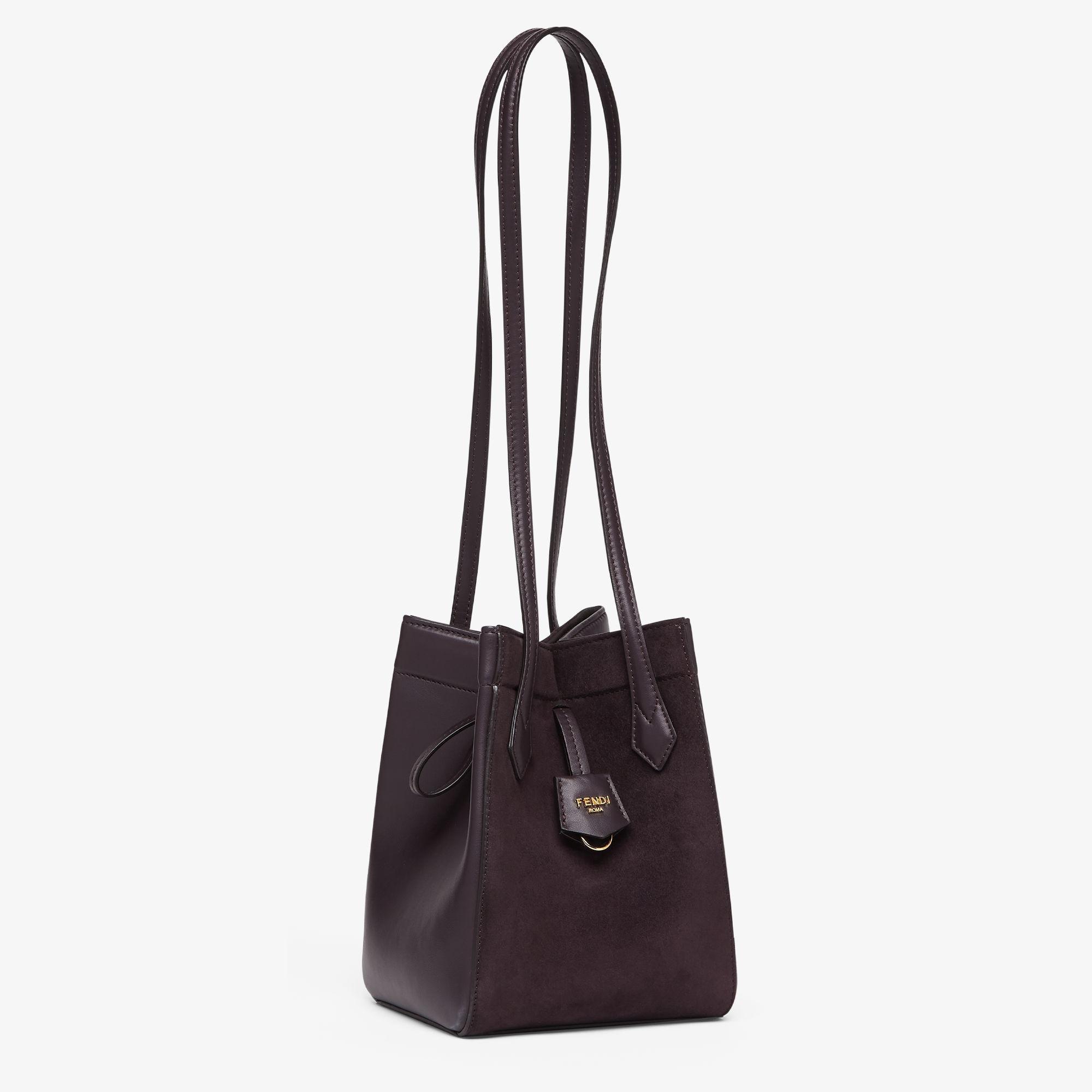 Fendi Origami MiniTransformable dark purple suede and leather mini-bag Product Image