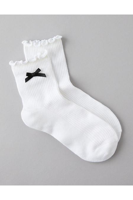 AE Ruffled-Bow Boyfriend Socks Womens Product Image