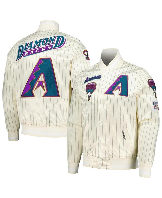 Pro Standard Mens Cream Arizona Diamondbacks Cooperstown Collection Pinstripe Retro Classic Satin Full-Snap Jacket Product Image