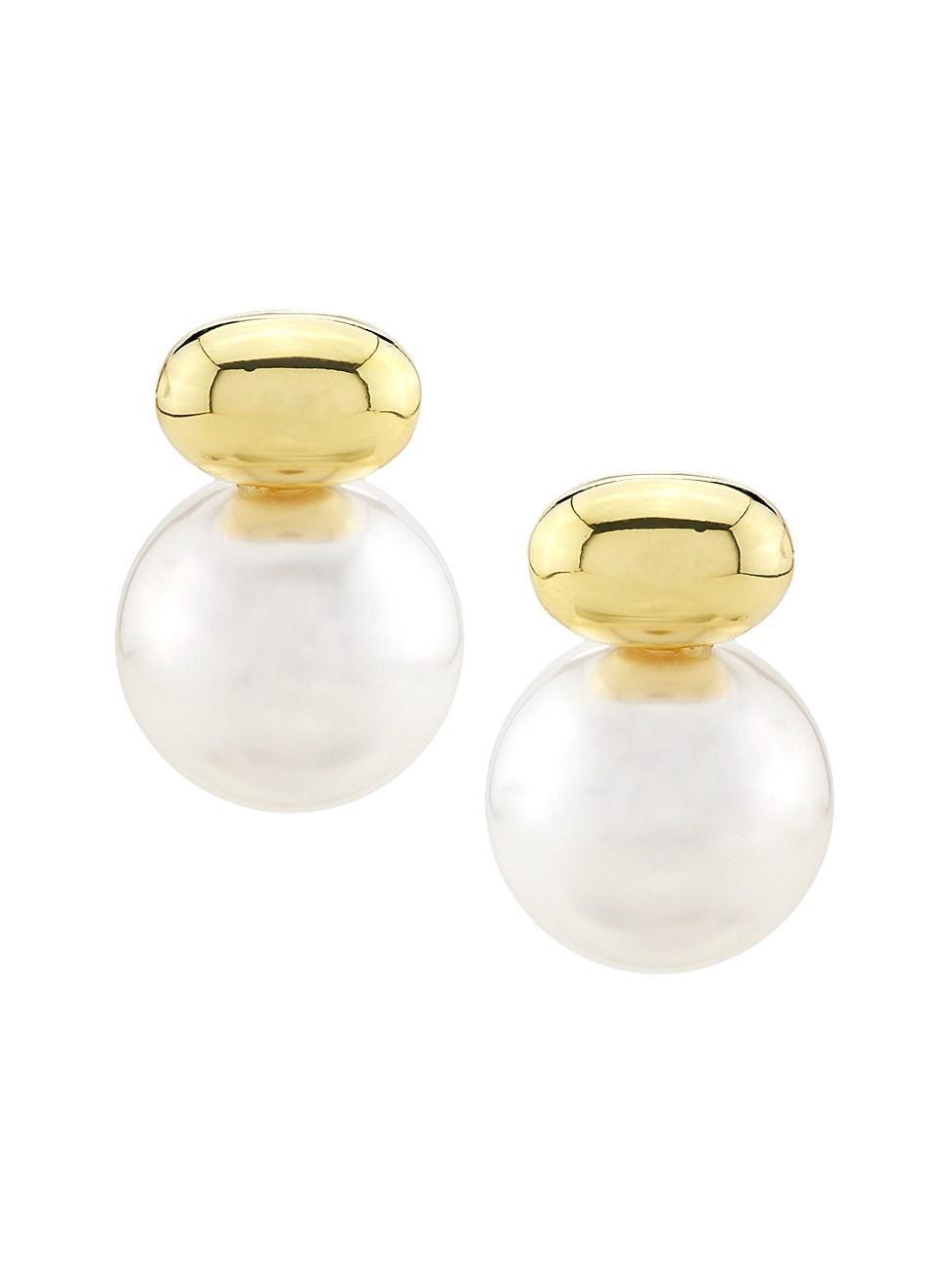 Womens Empress 14K-Gold-Plated & Imitation Pearl Drop Earrings Product Image