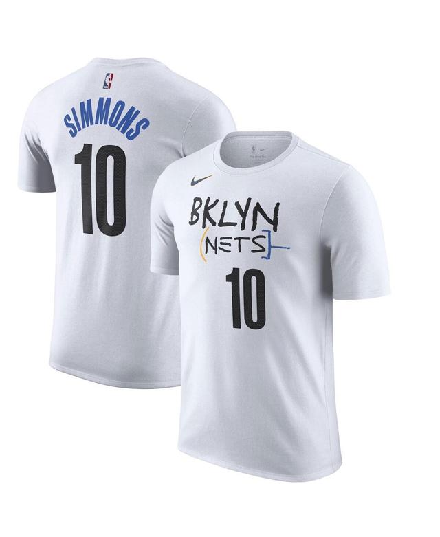 Mens Nike Ben Simmons White Brooklyn Nets 2022/23 City Edition Name and Number T-shirt Product Image