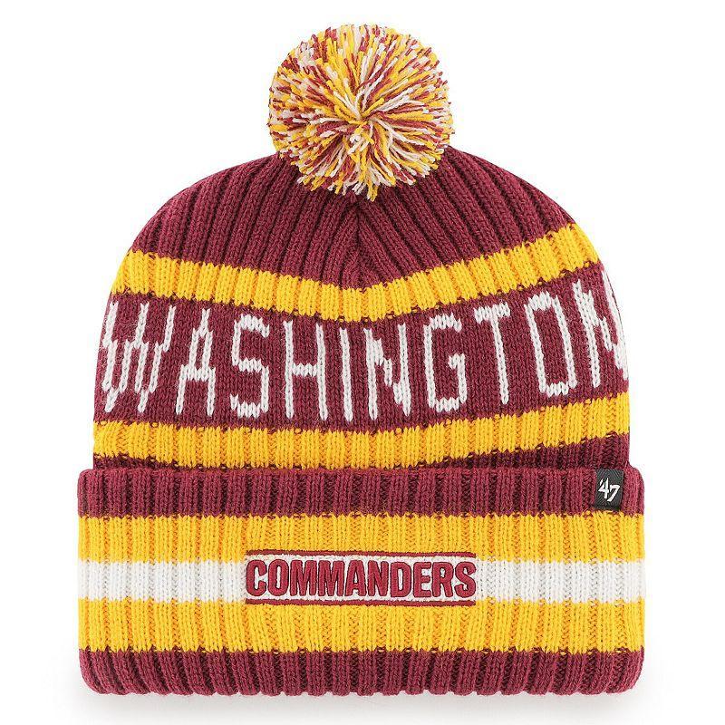 Mens 47 Burgundy Washington Commanders Bering Cuffed Knit Hat with Pom Product Image