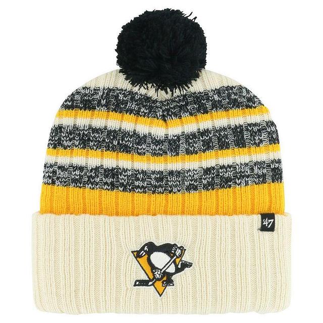 Mens 47 Cream Pittsburgh Penguins Tavern Cuffed Knit Hat with Pom Product Image