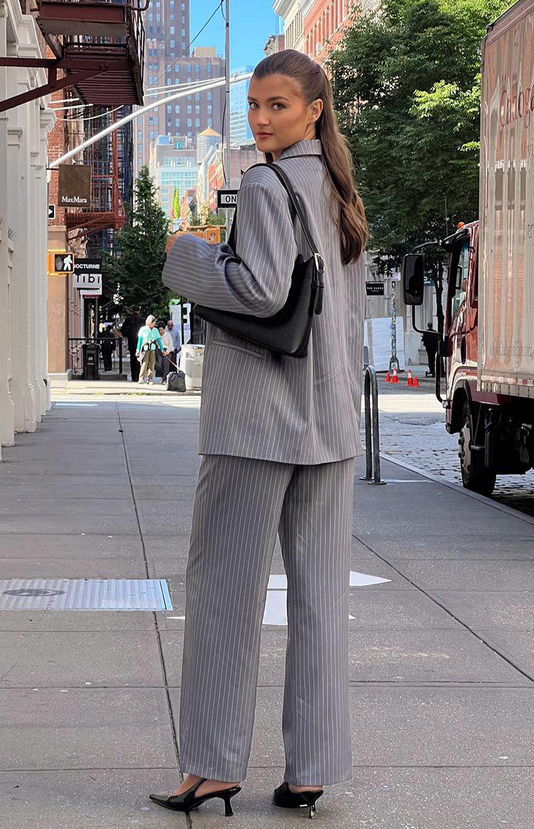 Louis Grey Striped Pants Product Image