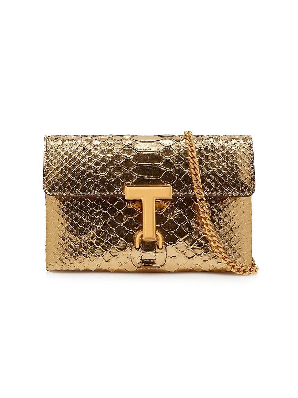 Monarch Mini Metallic Python-Embossed Shoulder Bag Product Image